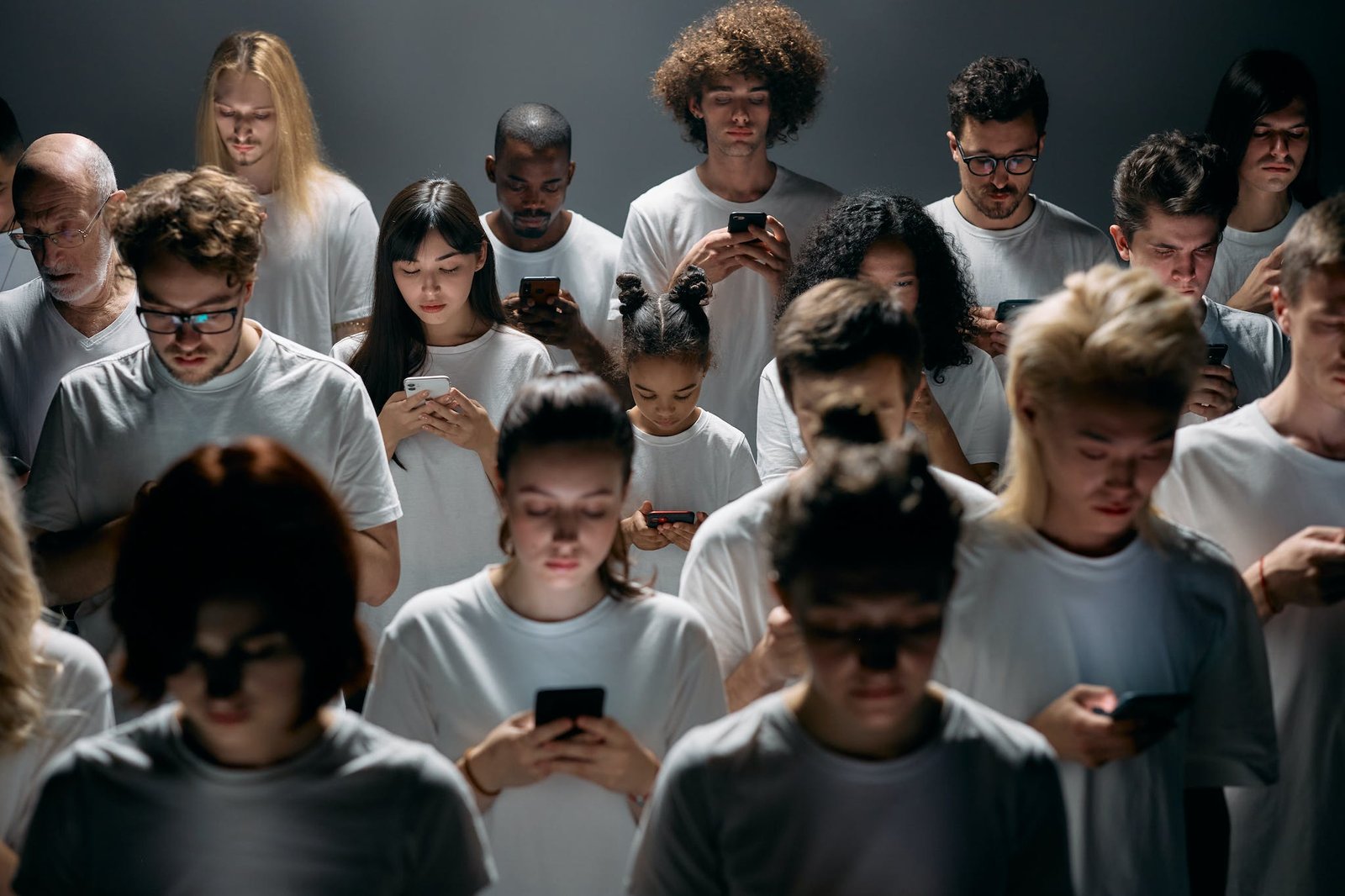 Photo of People Engaged on their Phones to signify addiction